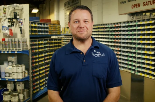 Worker at C&R Metals shop